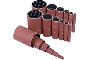KEILEOHO 18 PCS Spindle Sander Sleeves, Sanding Sleeves 4.5 Inch Length, 6 Size with 60, 150, 240 Assorted Grit Alumina Sandpaper 1/2”,3/4”,1”,1-1/2”, 2”, 3” Diameter