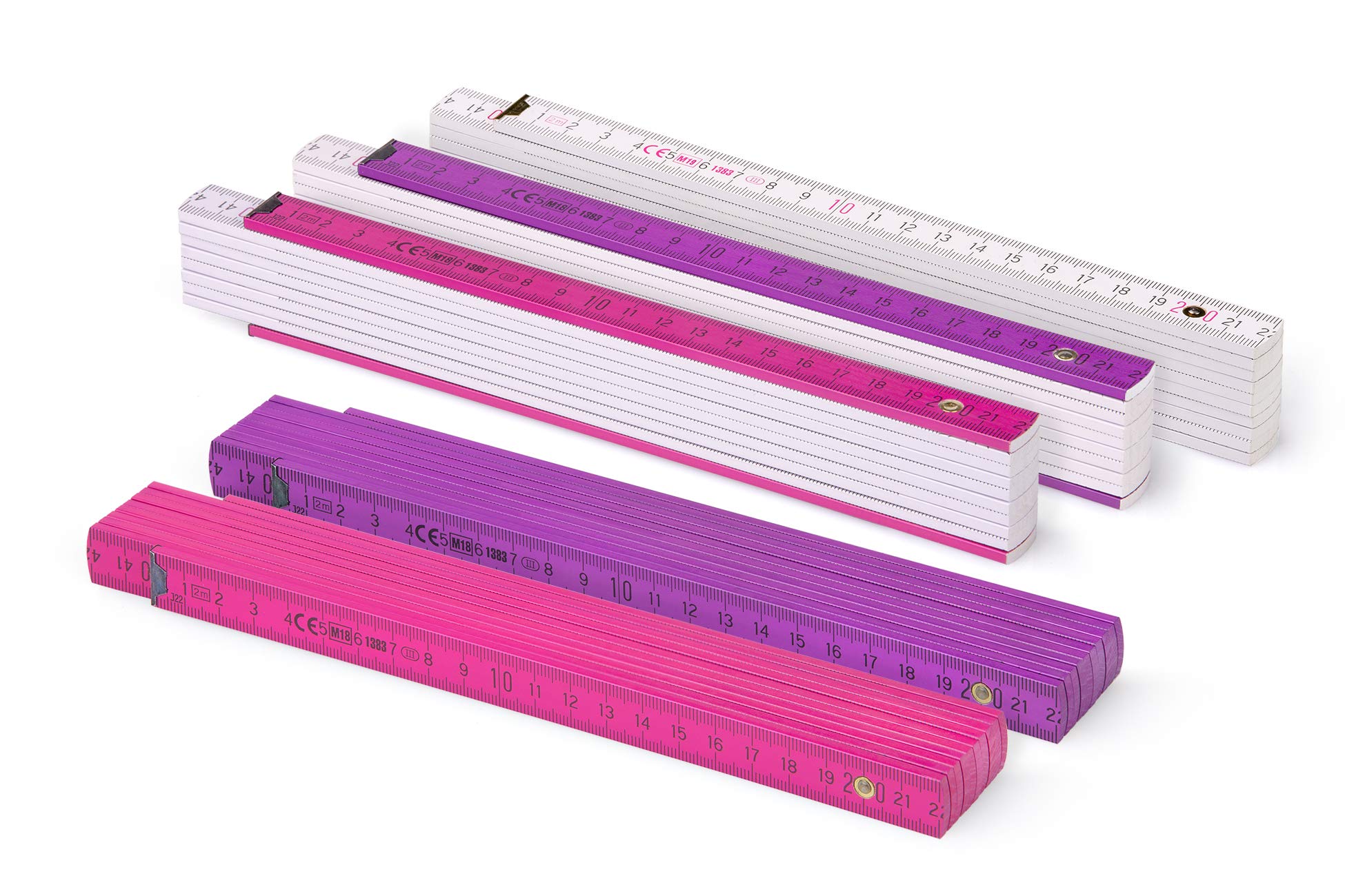 Metrie™ Block52 5x Folding Ruler/Rulers 2m – Duplex Scale with Angle – Manufactured in Europe