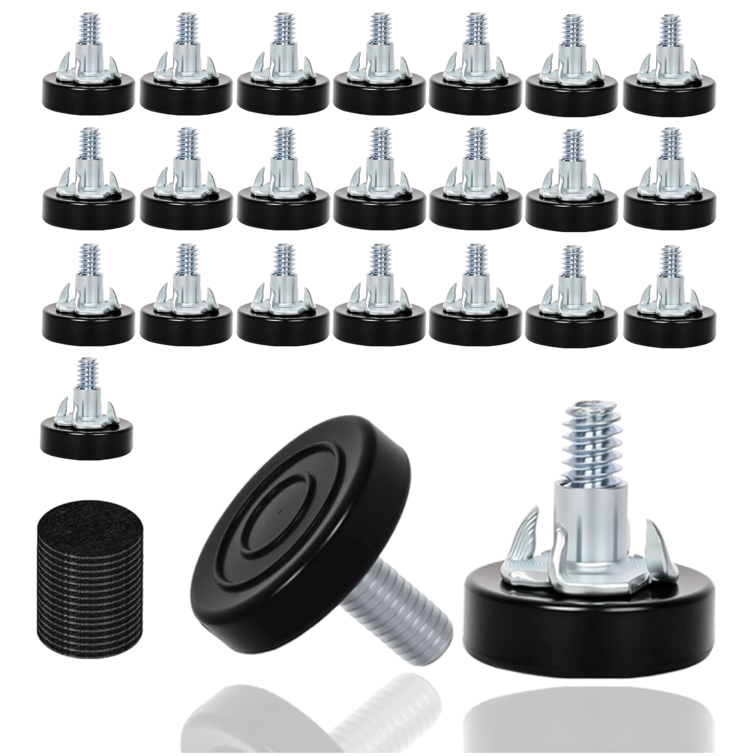 Photo 1 of Eunenete 24 PCS M8 Thread Furniture Feet Levelers,Furniture Leveling Feet with T-Nuts