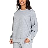 THE GYM PEOPLE Women's Long Sleeves Fleece Sweatshirts Loose Fit Crewneck Workout Casual Pullover Tops