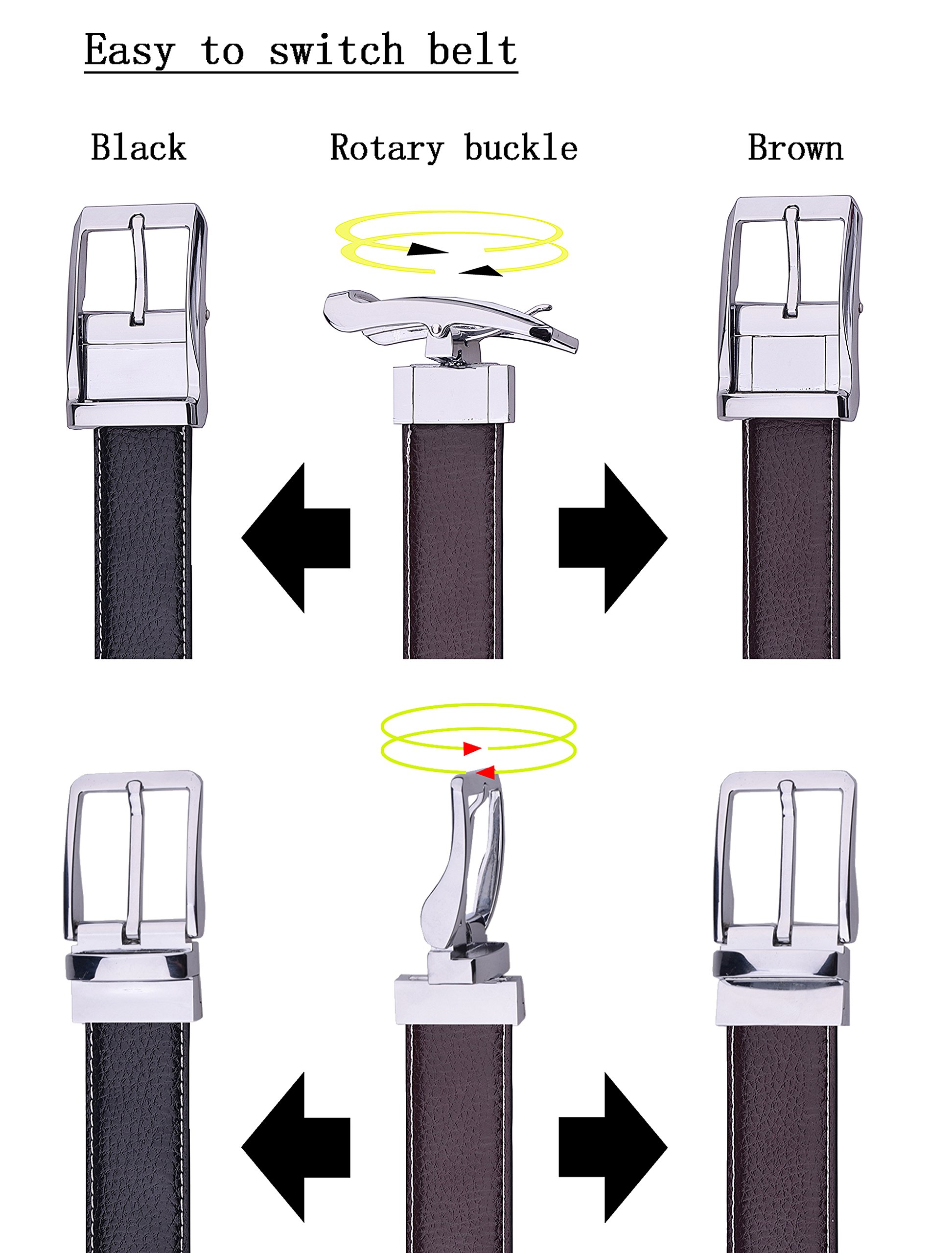 Men\'s Dress Belt Leather Reversible 1.25\
