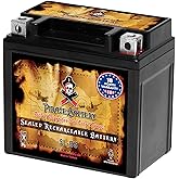 Pirate Battery YTX5L-BS Maintenance Free Replacement Battery compatible with ATV, Motorcycle, and Scooter: 12 Volts, 5 Amps, 4Ah, Nut and Bolt (T3) Terminal