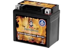 Pirate Battery YTX5L-BS Maintenance Free Replacement Battery compatible with ATV, Motorcycle, and Scooter: 12 Volts, 5 Amps, 4Ah, Nut and Bolt (T3) Terminal