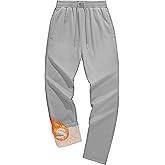 MAGCOMSEN Men's Winter Fleece Pants Sherpa Lined Sweatpants with Pockets Drawstring Lounge Running Athletic Warm Pants