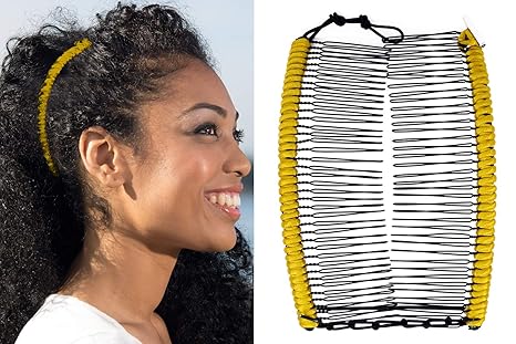Buy Large Gold Hairzing Cord S T R E T C H Banana Comb Hair