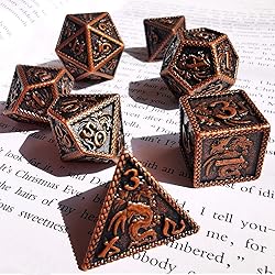 HAOMEJA Metal Dragon Set Dice DND 7 Role Playing