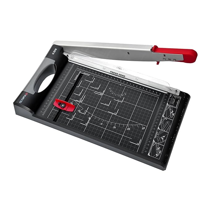 Olympia G 3310 Hebelschneider Papier (DIN A4, 10 Blatt, Positionierhilfe, Fotoschneider für Homeoffice und Schule, Hochwertig