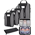 BAGSMART Compression Packing Cubes, 6 PCS Packing Cubes for Suitcases, Travel Bags Organizer for Luggage, Lightweight Packing Cube for Travel Essentials
