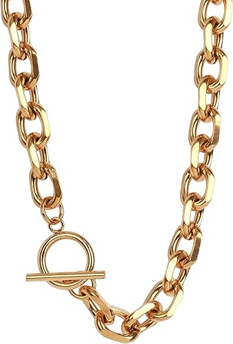 Amazon Silver Kyasya マンテルネックレス レディース チェーンネックレス ブランド マンテルチェーン 太幅 ゴールド 幅12mm 長さ40cm ネックレス 通販