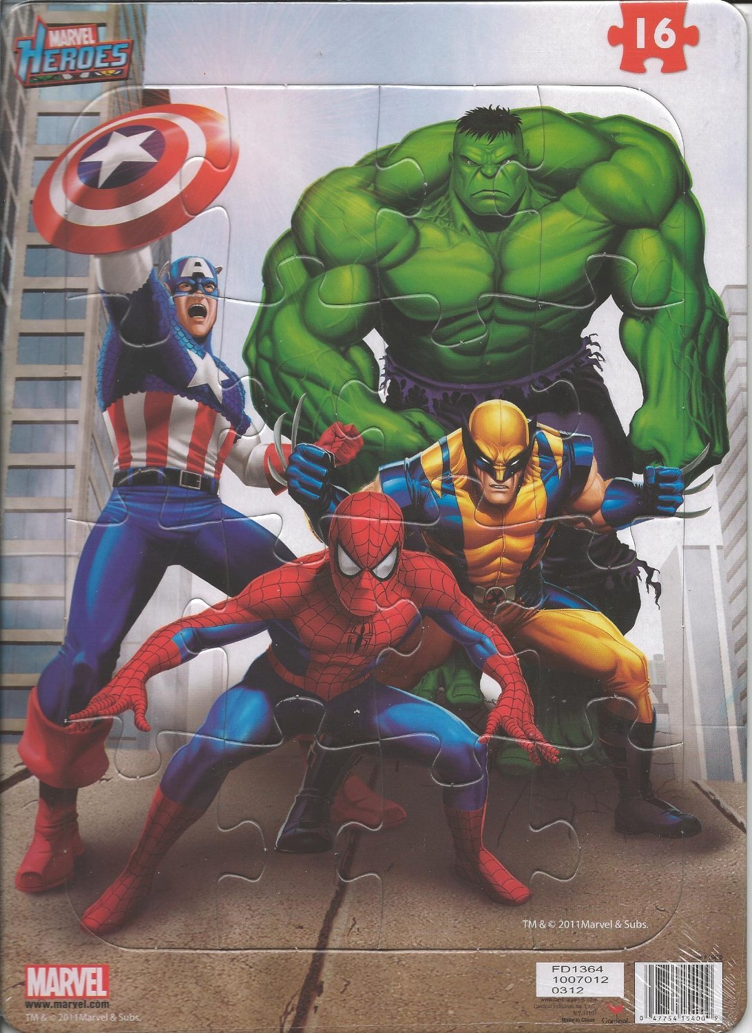 Buy Marvel Heroes 16 Piece Tray Jigsaw Puzzle (Captain America, Hulk