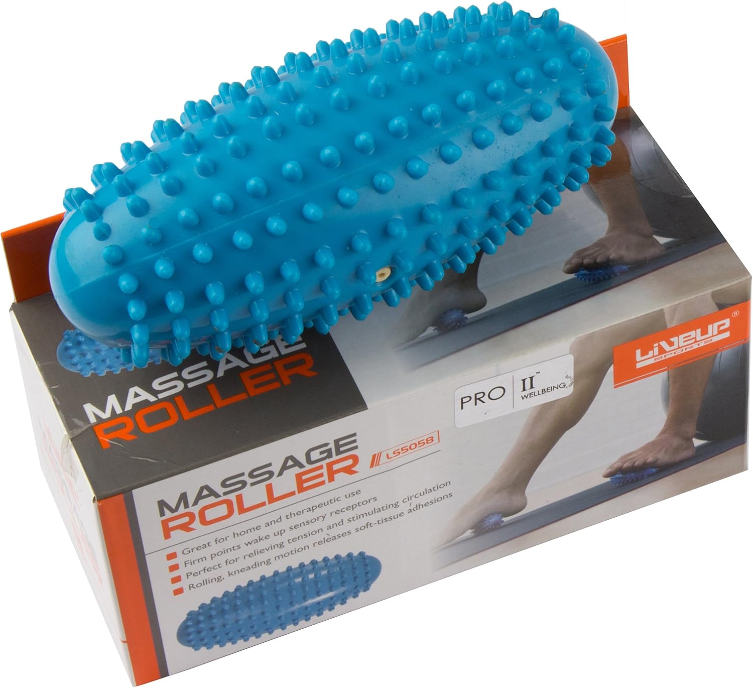 Bodytec Wellbeing Spiky Therapeutic Foot and Body Roller, Blue - Image 3