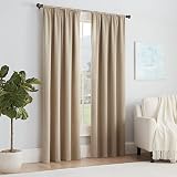 Eclipse Tricia Espresso Solid Polyester 52 In. W X 95 In. L Room Darkening Single Rod Pocket Curtain Panel 14378052095esp