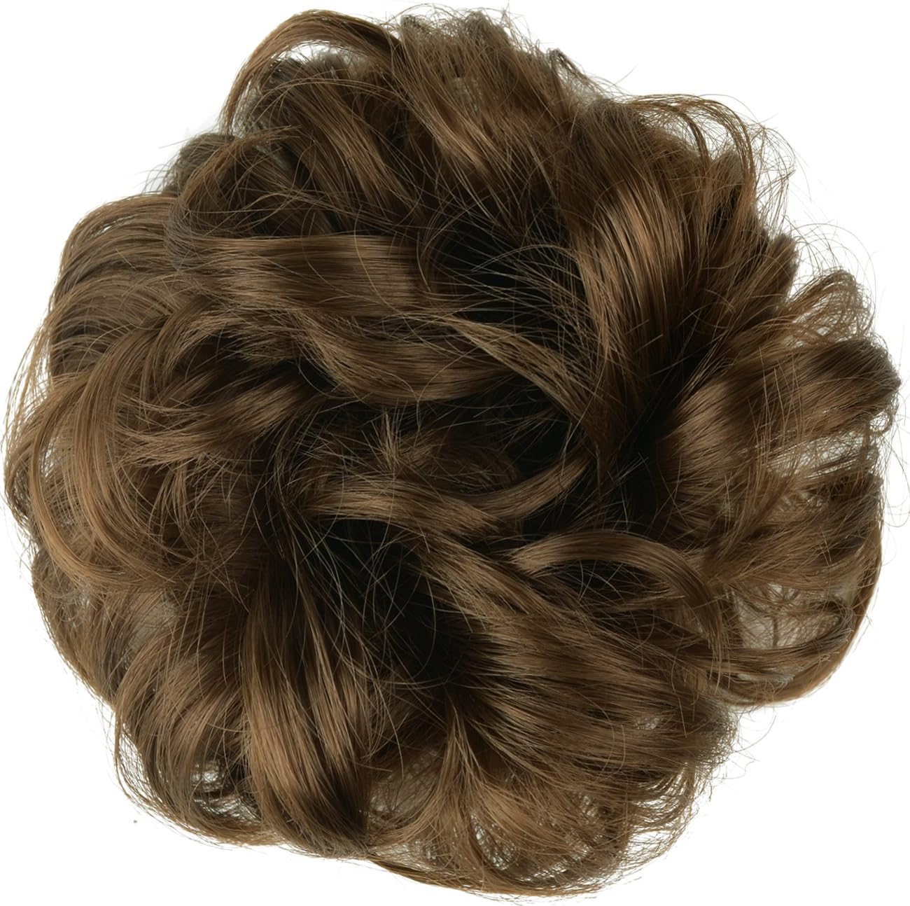 BARSDAR Hair Bun Extensions Hairpiece Hair Rubber Scrunchies for Women Ponytail Extensions Updo Curly Messy Bun - Golden Brown - Image 3