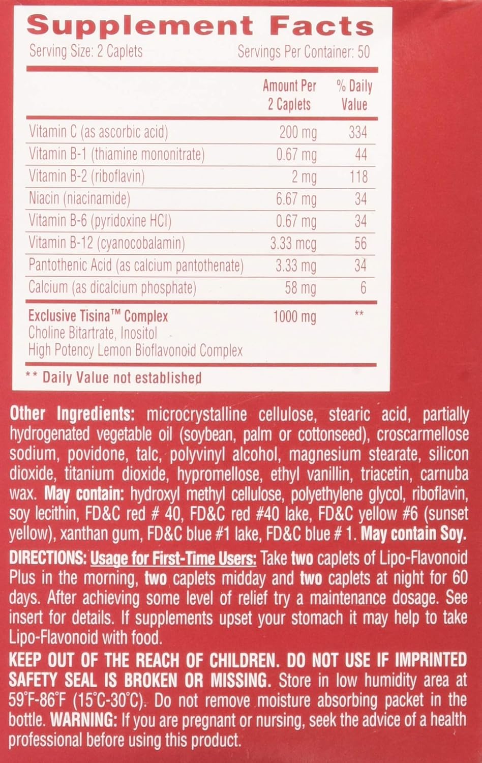 Lipo-Flavonoid Plus Unique Ear Health Caplets, 2 Count: Health & Personal Care