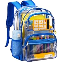 GiMiUiTo Clear Backpack - Heavy Duty See-Through Bookbag For School, Work, Travel & Security