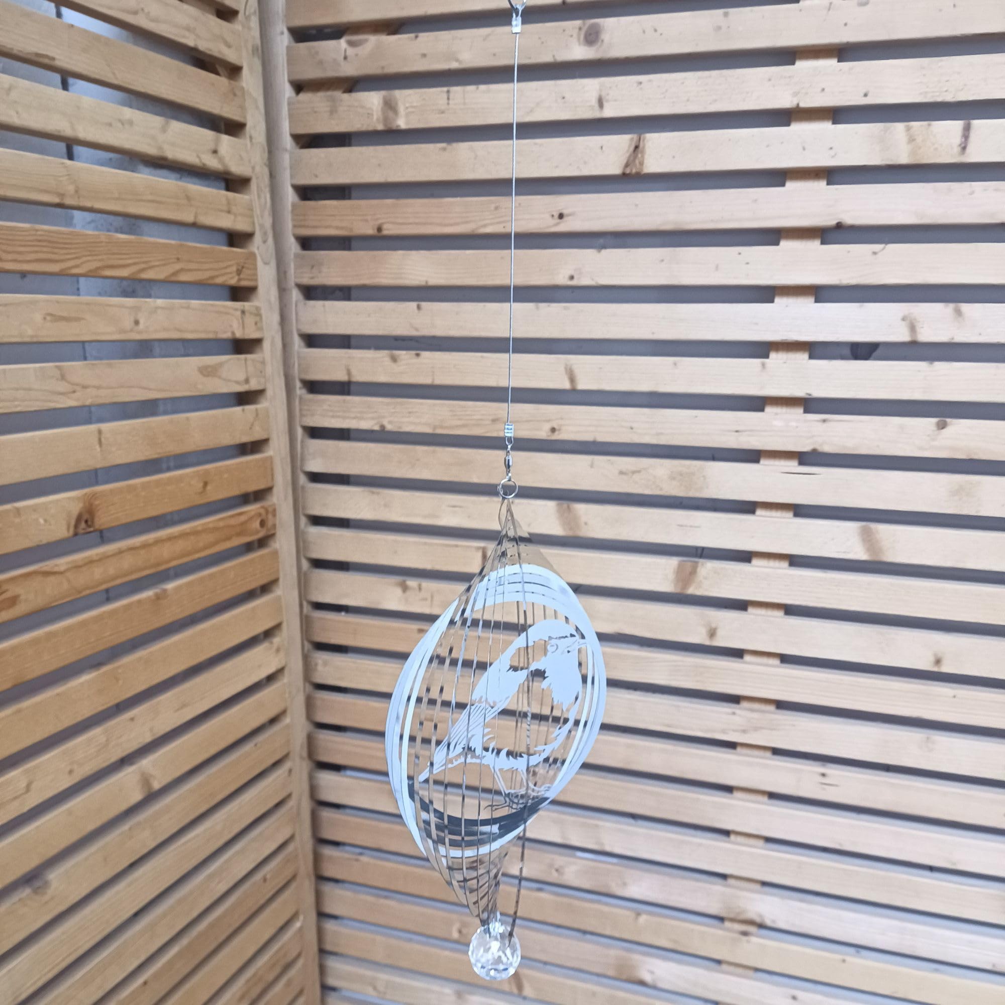 Stainless Steel Wind Spinner - Robin Bird