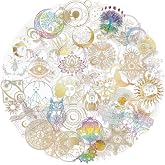 50Pcs Fantasy Celestial Stickers, Aesthetic Cosmic Moon Stickers Pack for Scrapbook, Journal, Water Bottles, Laptop, Computer, Skateboard, Luggage, Phone, Waterproof PET Transparent Decals