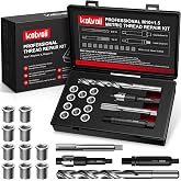 Kolvoii M10x1.5 Thread Repair Kit, 10 Solid 304 Stainless Steel Inserts | 14mm Length. Includes HSS Drill Bit, Tap, Counterbore &amp; Installation Tool. For Aluminum, Engine &amp; Metal Thread Repair