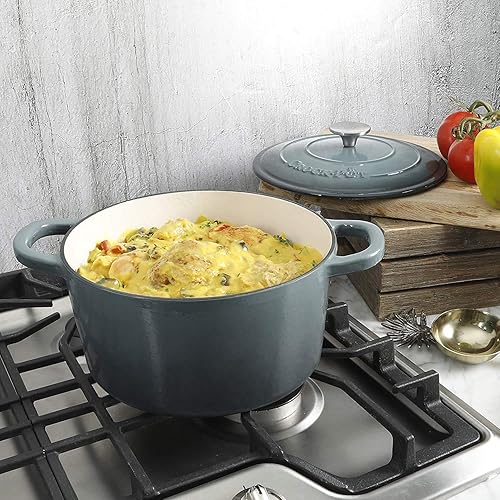 Crock-Pot Artisan Round Enameled Cast Iron Dutch Oven, 7-Quart, Slate Gray