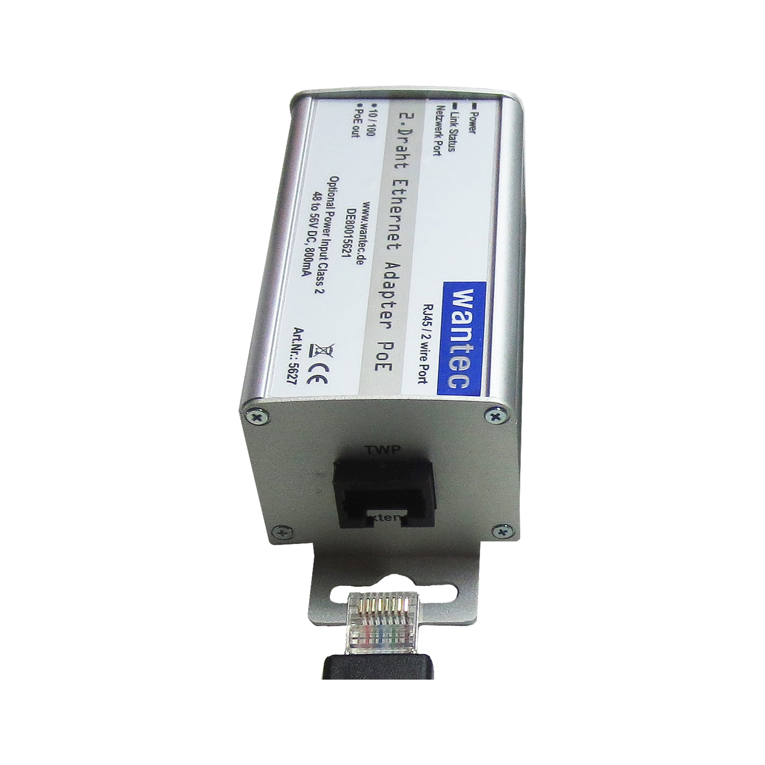 Wantec 2wIP 2-Draht Ethernet adaptor with PoE / RJ45 - suitable for 5613, 5614, 5617, 5618