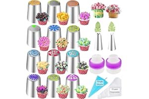 Cake Decorating kit 27 Pieces Decorating Bags for Cupcake Cookies Birthday Party, 12 Icing Tips 2 Leaf Tube Tips 2 couplers 1