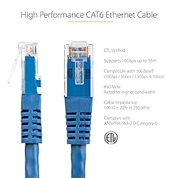 StarTech.com 10ft CAT6 Ethernet Cable - Blue CAT 6
