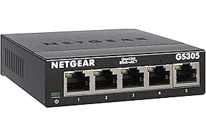 NETGEAR 5-Port Gigabit Ethernet Unmanaged Switch (GS305) - Home Network Hub, Office Ethernet Splitter, Plug-and-Play, Silent 