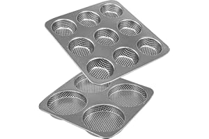 2Pcs Hamburger Bun Pan, 4/9 Cavity Non Stick Burger Buns Baking Mould Carbon Steel Bread Pans for Meat Pie Mini Pizza