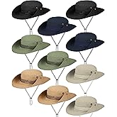 10 Pcs Wide Brim Boonie Hat Bucket Hats Camo Solid UV Sun Protection Fishing Hat for Men Women Hiking Safari Hunting