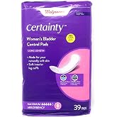 Walgreens Certainty Womens Bladder Control Pads, Maximum Absorbency, Long Length 39 Count