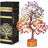 YATHABI Seven Chakra Crystal Tree for Positive Energy - Feng Shui Tree of Life Decor - Good Luck Gifts - Crystals and Stones - Spiritual Items - Housewarming Gifts for Women