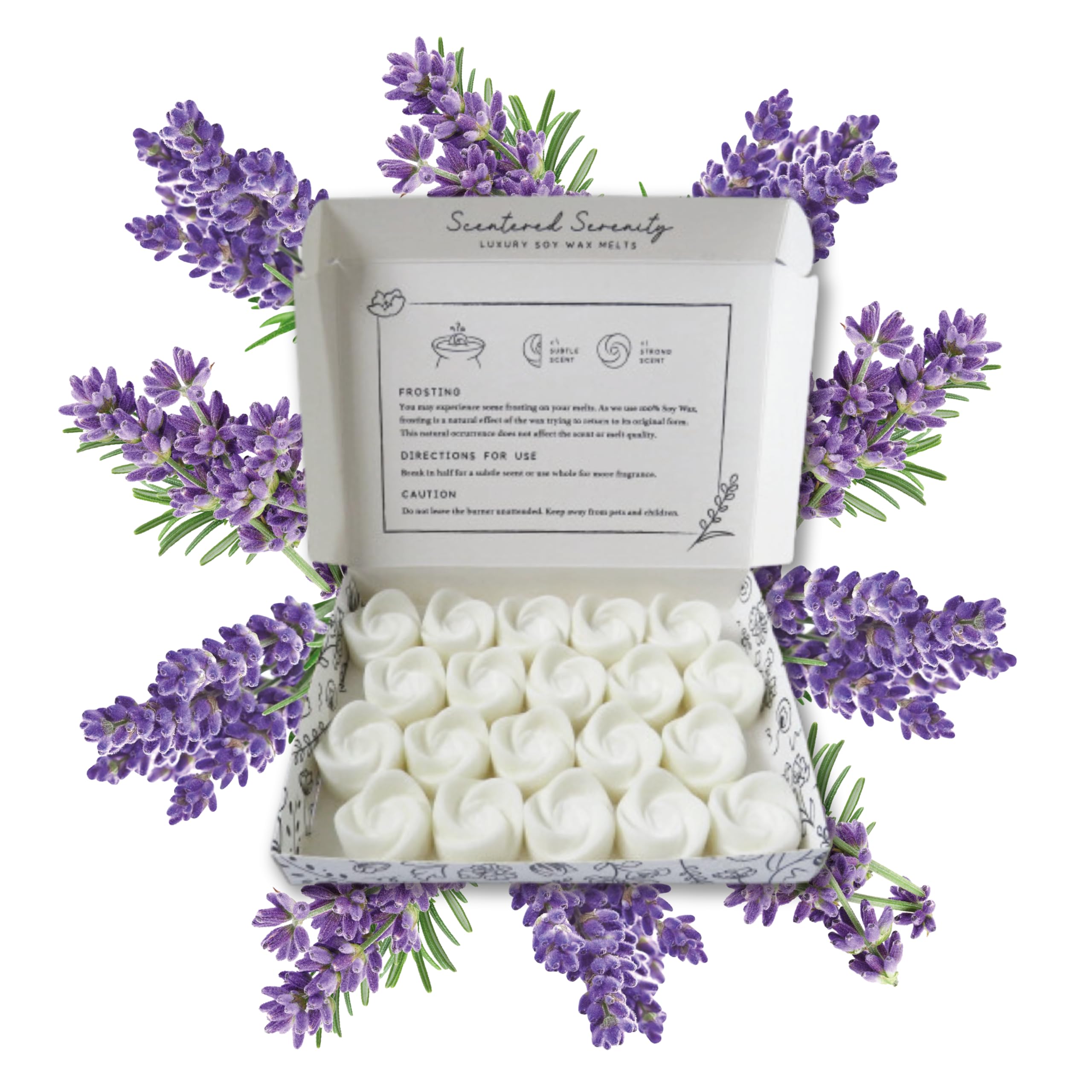 Lavender Wax Melts| Strong Scented| 20 Pack| Luxury Gift Set Wax Melts| Over 96 Hrs Burn Time Per Box| Pet Friendly| Eco Friendly| Hand Poured in Staffordshire, UK (Lavender Slumber)