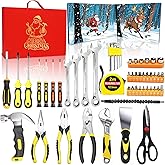 Hand Tool Advent Calendar With Storage Box for Adult Men,Household Hand Tools Set Christmas Stocking Stuffers Gifts for Men,Xmas Holiday Surprise White Elephant Gift for Dad Husband Boyfriend