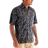 Johari West Floating Leaves Tropical Cotton Batik Shirt