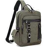 Vintage Messenger Bag, Canvas Backpack for Travel, Men's Shoulder Bag, Dual-use Bag for Hand Carry and Crossbody Carry