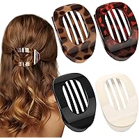 VivaSmile 4 PCS Flat Hair Clips for Women, Curved Design Hair Clips for Lying, Driving - Matte Strong Hold Hair Claw Clips fo