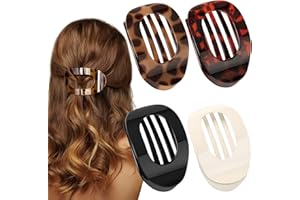 VivaSmile 4 PCS Flat Hair Clips for Women, Curved Design Hair Clips for Lying, Driving - Matte Strong Hold Hair Claw Clips fo