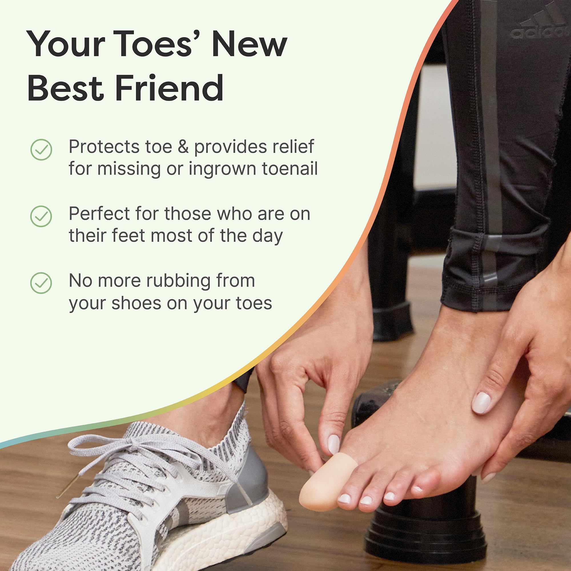 ZenToes 6 Pack Gel Toe Cap and Protector - Cushions and Protects to Provide Relief from Missing or Ingrown Toenails, Corns, Blisters, Hammer Toes (Large, Beige)