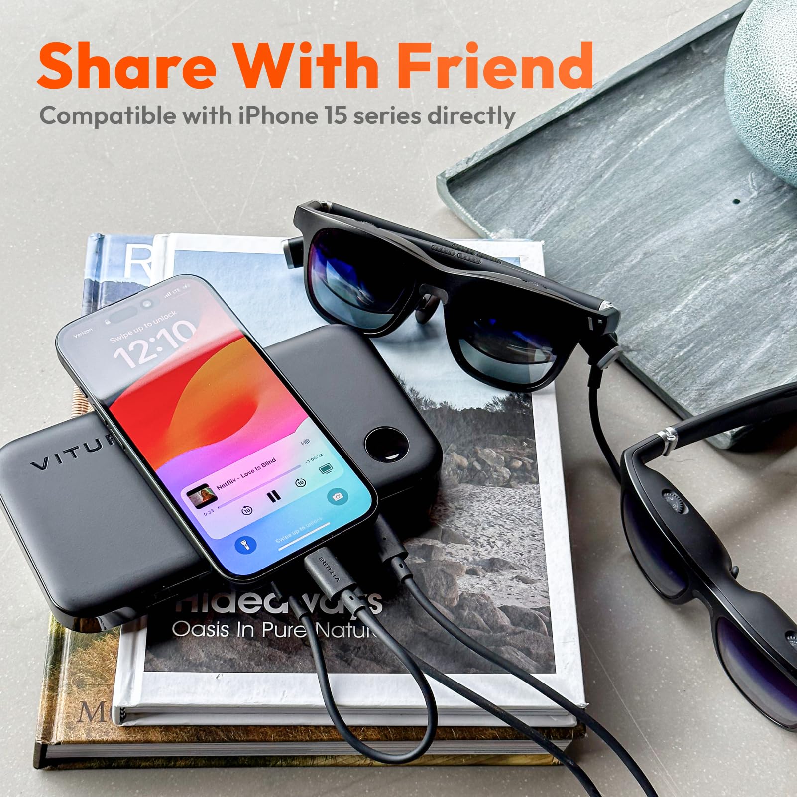 VITURE One Dock Pack: XR/AR Glasses & Mobile Dock, fits Switch, Switch OLED, Fire TV, PS/Xbx, Co-op & Movie Sharing