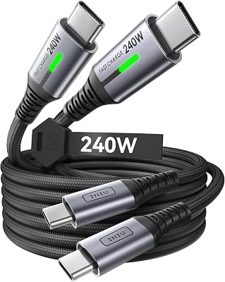 240W Cable USB C vers USB C, [2-Pack 2m] PD3.0 Câble USBC Type C