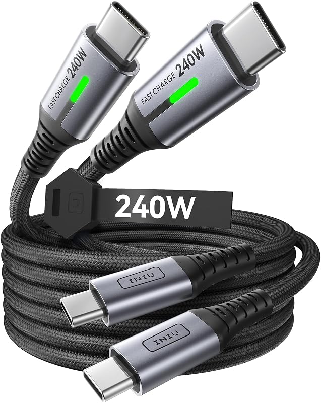 240W Cable USB C vers USB C, [2-Pack 2m] PD3.0 Câble USBC Type C