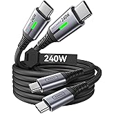 INIU USB C Cable, 240W [2-Pack 6.6ft] Fast Charging Cable, PD3.1 Type C Cable Fast Charge, Braided USBC Phone Charger Data Co