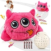 Petbobi Interactive Dog Toys for Boredom - Moving Dog Toy for Stimulating Play, Pet Plush Squeaky Ball for Small Medium Breeds with 4 Batteries, Pink