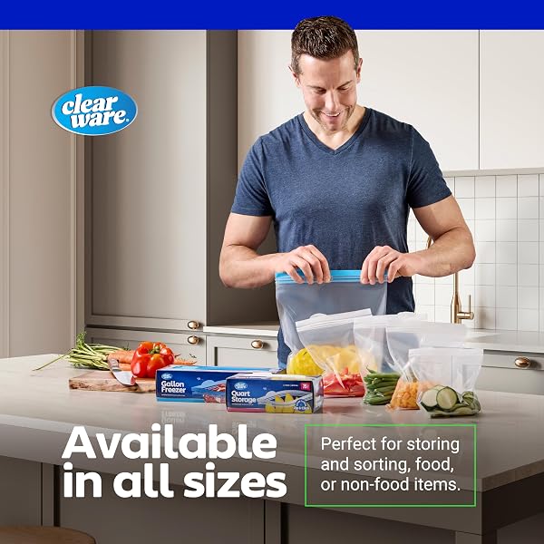 2 GALLON STORAGE BAGS, DOUBLE ZIPPER SEAL – 120 COUNT, (4 PACKS OF 30) RESEALABLE THICK PLASTIC FOOD STORAGE BAGS – MICROWAVE-SAFE, BPA FREE – RESEALABLE CONTAINERS FOR LUNCH, SNACKS, MEALS
