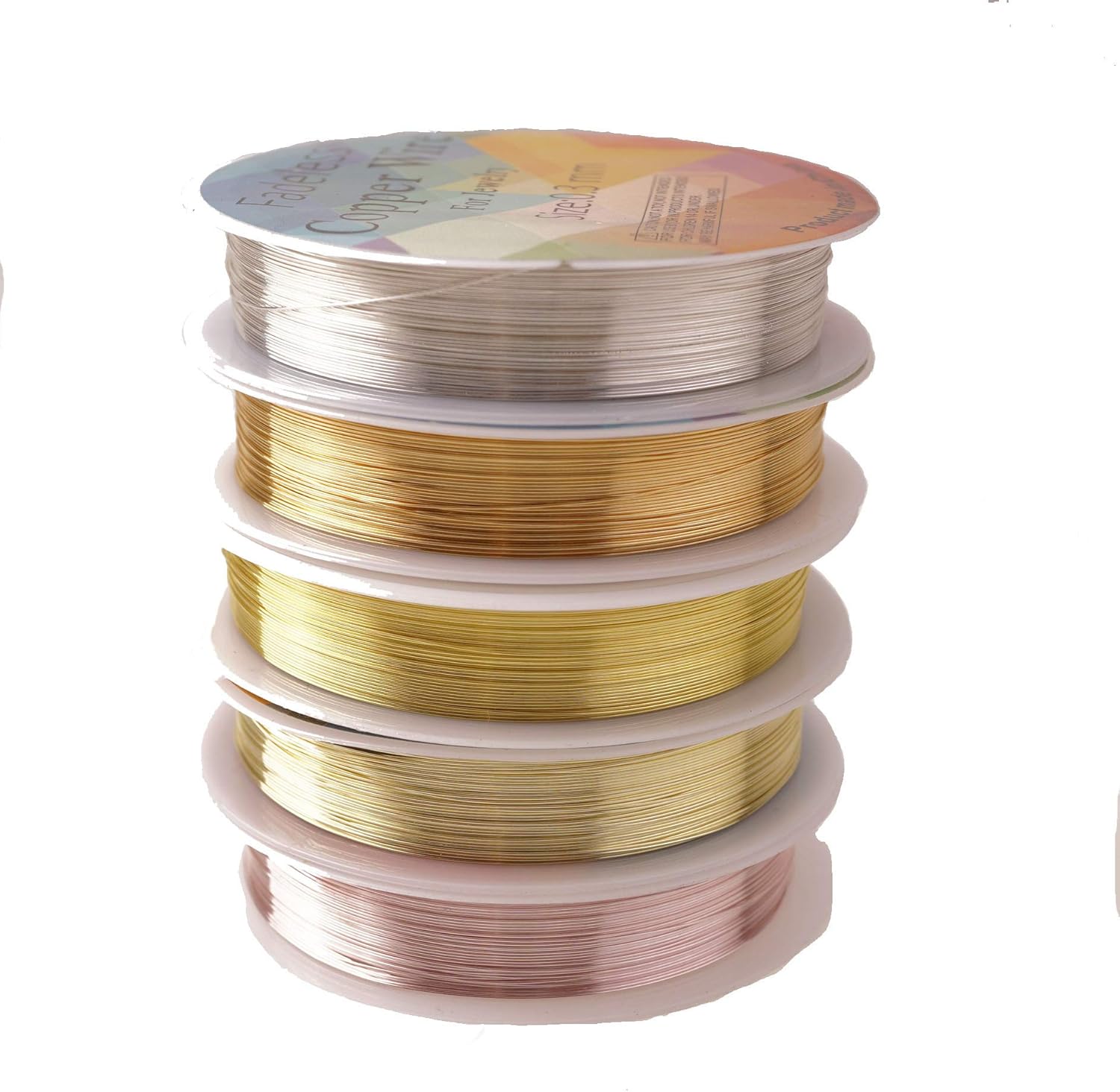 MEW 5 Rolls 26 Gauge Jewelry Copper Wire, Jewelry Beading