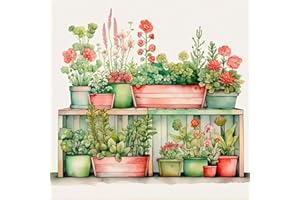 CANRICHSHOP Succulent Plants Cross Stitch Kits for beginners,Beginner Embroidery Kit for Adults,11CT Counted Cross Stitch Kits for Adults,Stamped Cross Stitch Kits,Flowers Needlepoint Kits for Adults 14x14 inch