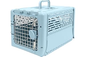 SportPet Designs Collapsible X-Small Pet Travel Carrier (Blue), Hard-Sided Kennel for Small Dogs, Puppies, Cats, Kittens, Ani