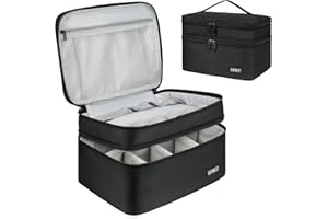 LEFOR·Z Medicine Storage Bag,Double Layers Pill Bottle Organizer Bag Empty with Lockable Zipper&Adjustable Divider,Medication Travel Carrying Bag for Pills,Vitamins,Medical Supplies