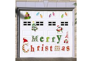 TENARE 24 Pieces Christmas Garage Decoration Magnetic Stickers Merry Christmas Magnets Gnome Refrigerator Stickers Christmas Garage Door Decals Garage Decoration Stickers for Holiday DIY Decor