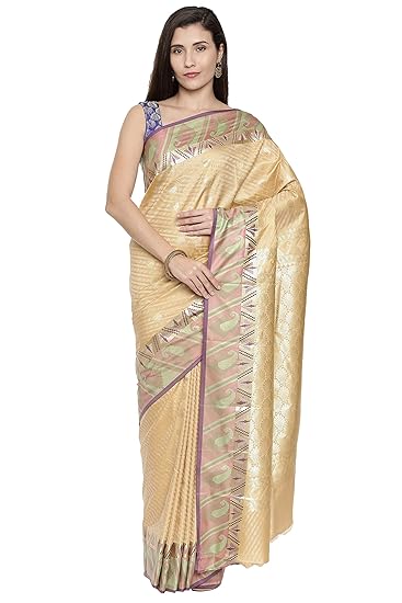 Womens Art Silk Saree (CCOPFA14589; Beige)